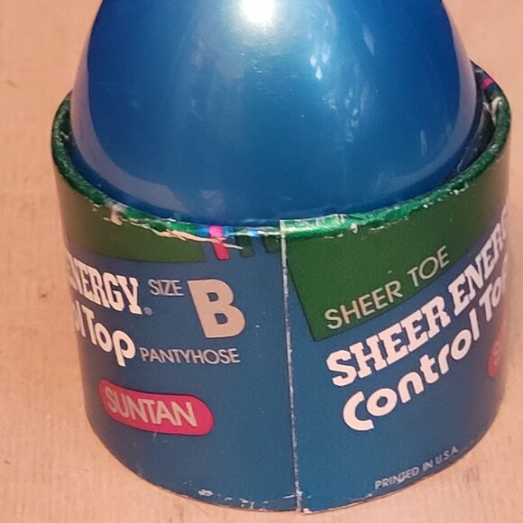 Vintage 1980s L'eggs Control Top Sheer Energy Suntan Size B Plastic Egg - Picture 3 of 4